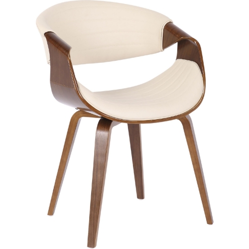 Symphony Dining Chair in Cream Leatherette & Walnut